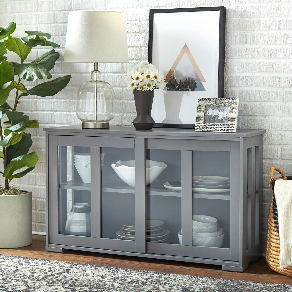 Espresso Stackable China Cabinet Z837578