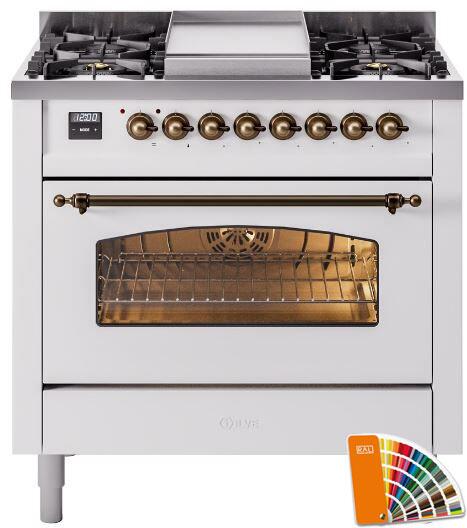 36 Dual Fuel Propane Gas Range with Bronze Trim M293
