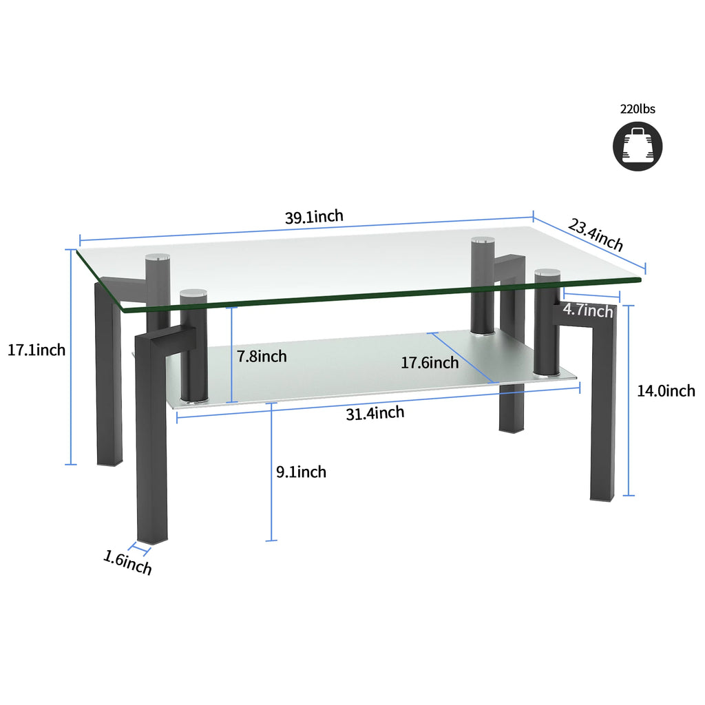 Black Glass Coffee Table D544