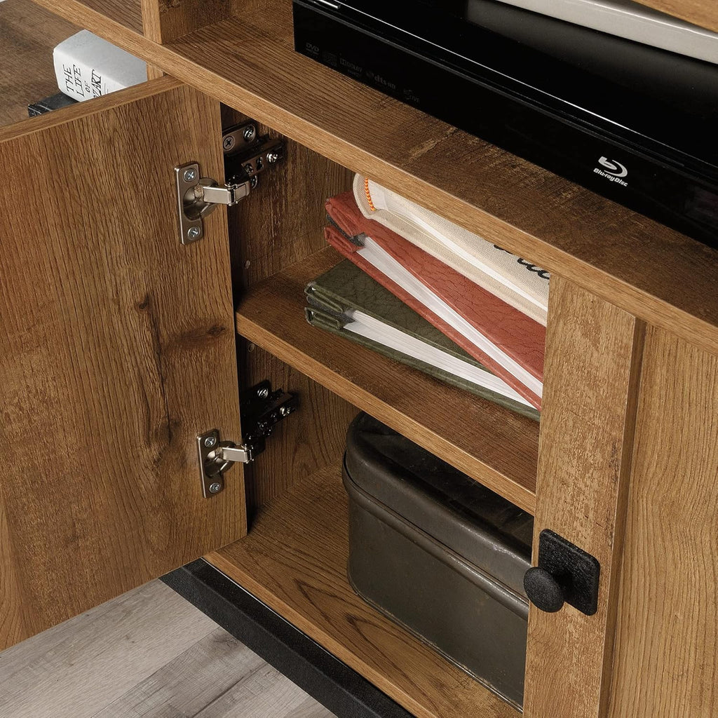 TV Credenza, Etched Oak Finish F6820