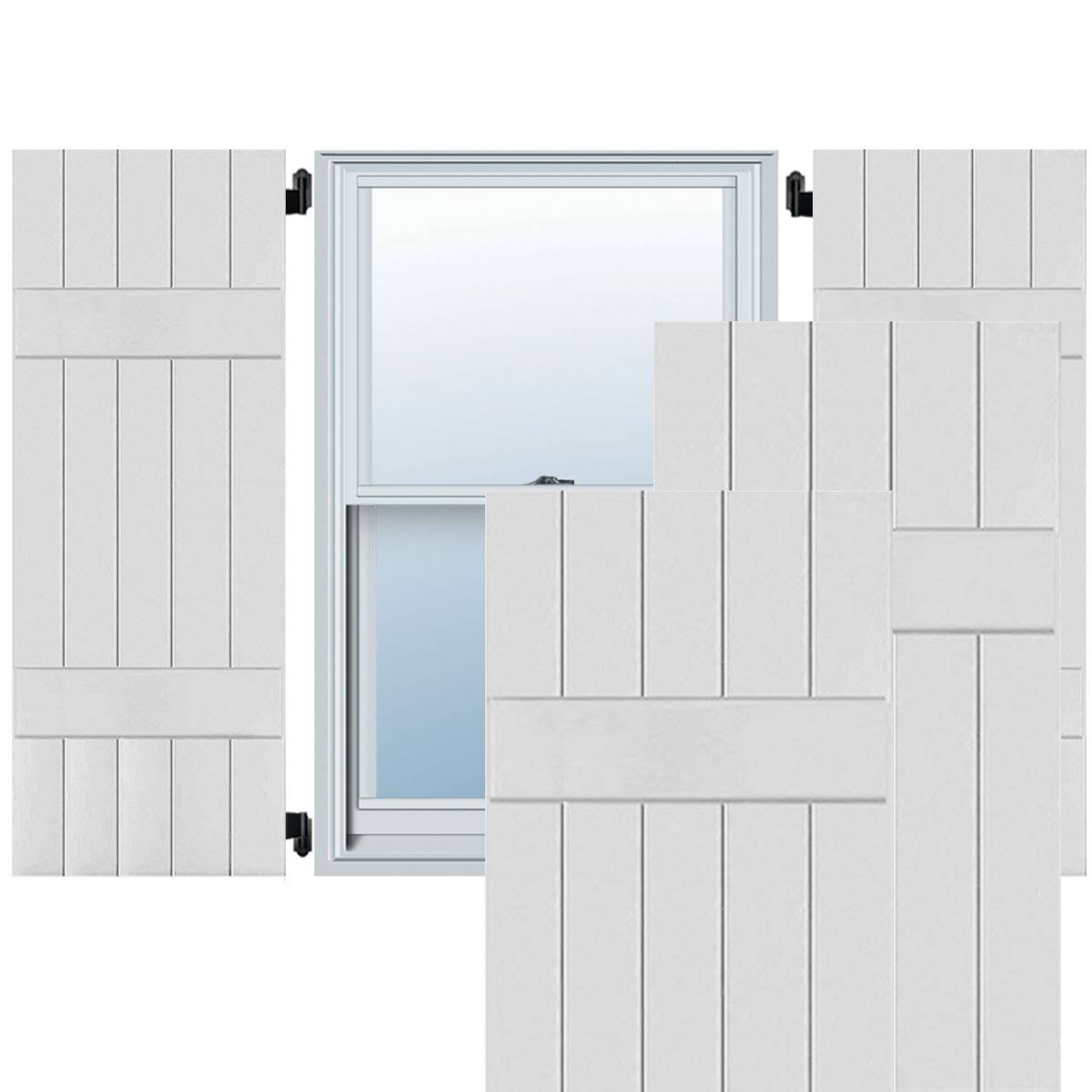 18x22 x 55x22 Primed Cedar Board-n-Batten Shutters (Per Pair) E456876