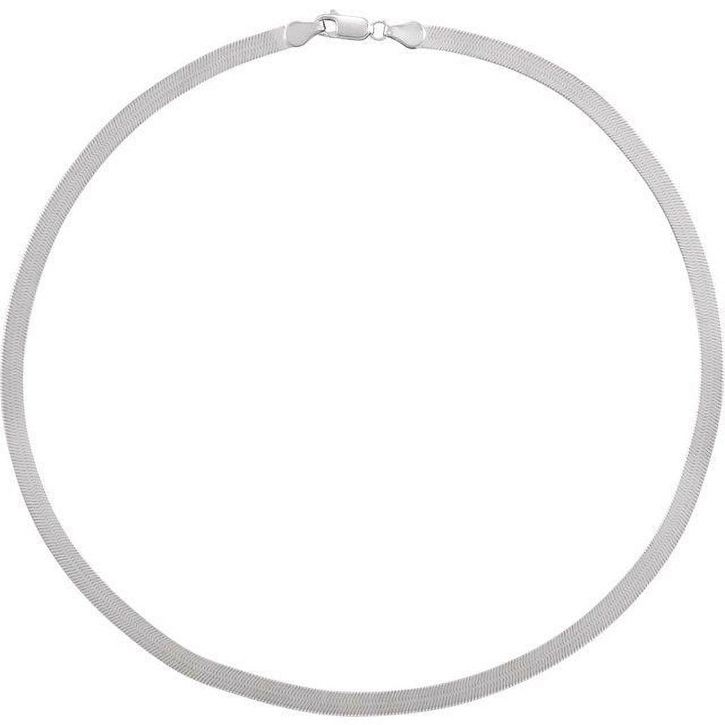14K White 4.6 mm Flexible Herringbone 18" Chain F147316