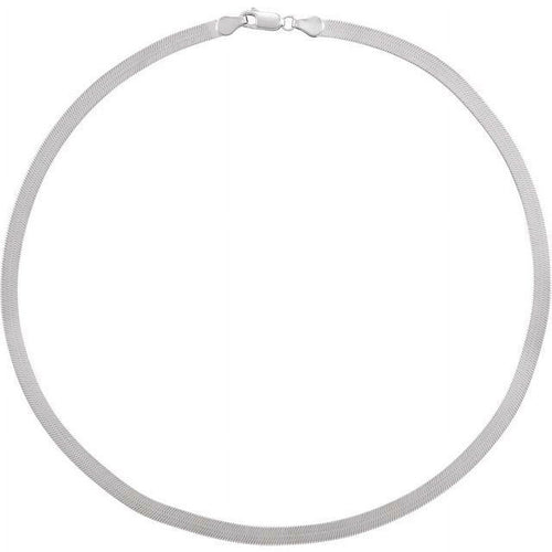 14K White 4.6 mm Flexible Herringbone 18" Chain F147316