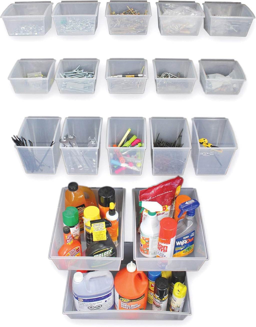 18-Piece Storage Bin Kit for PVC Slatwall D122954