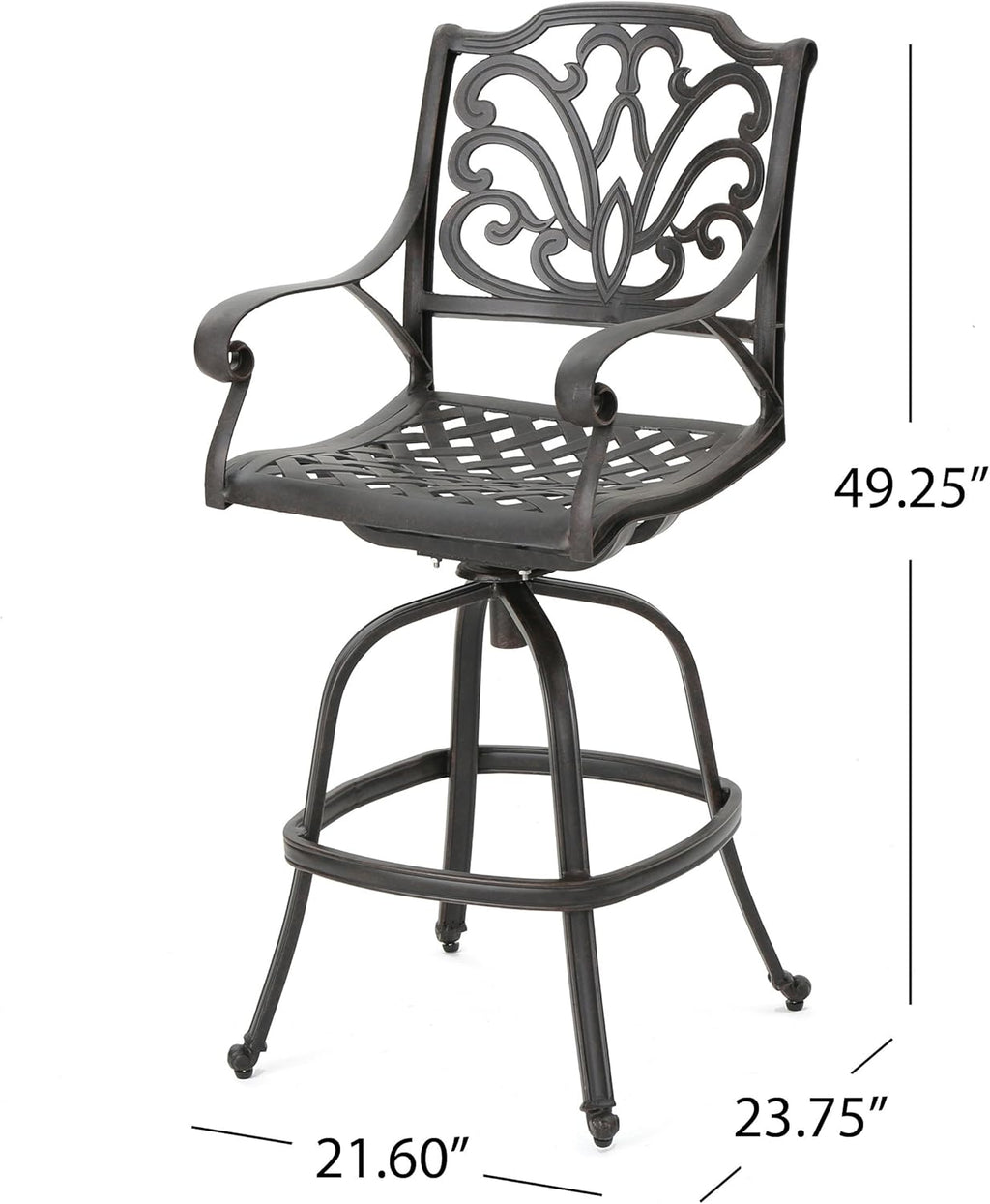 Bronze Cast Aluminum Barstools, 2-Pcs Set Y34903