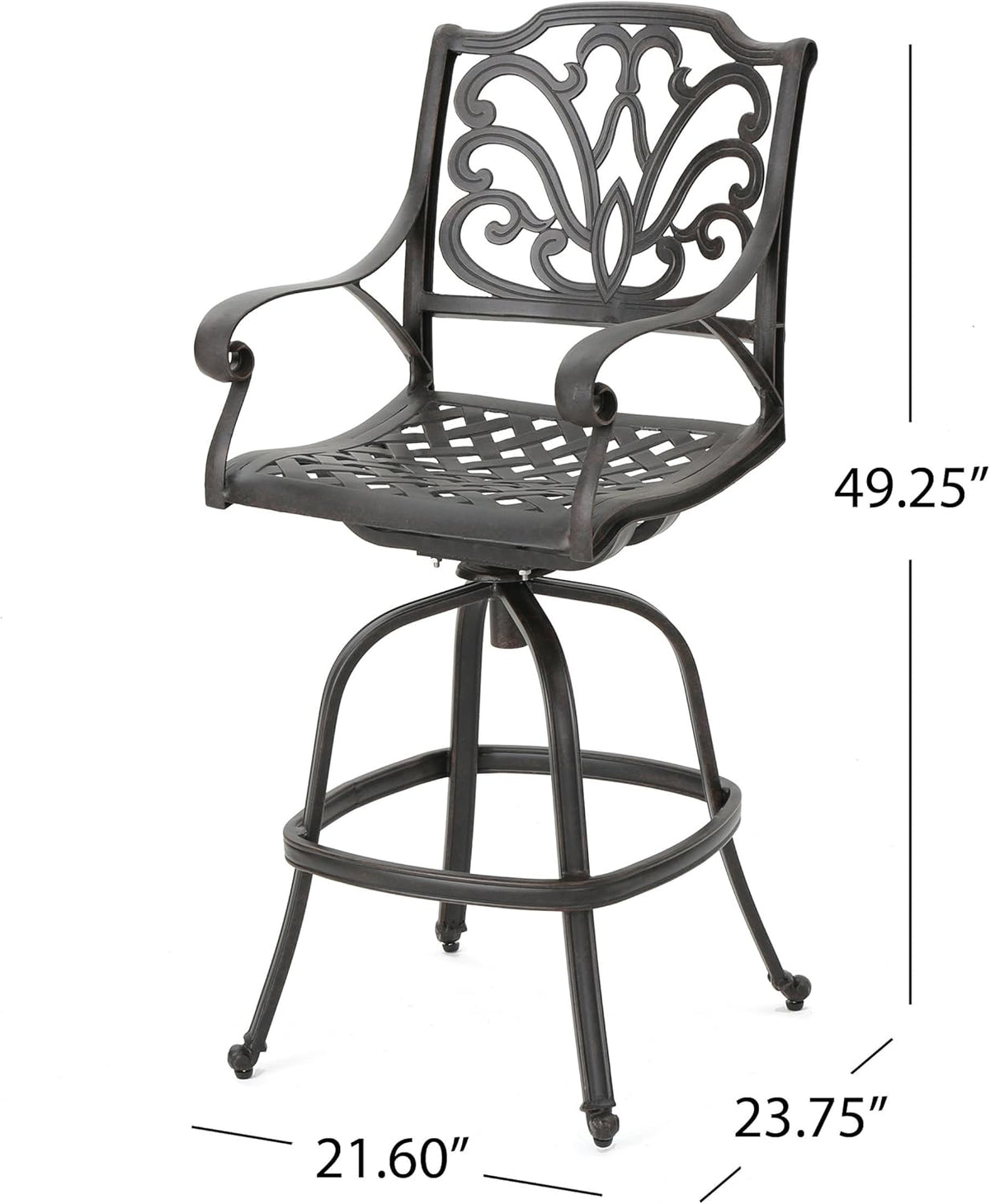 Bronze Cast Aluminum Barstools, 2-Pcs Set Y34903