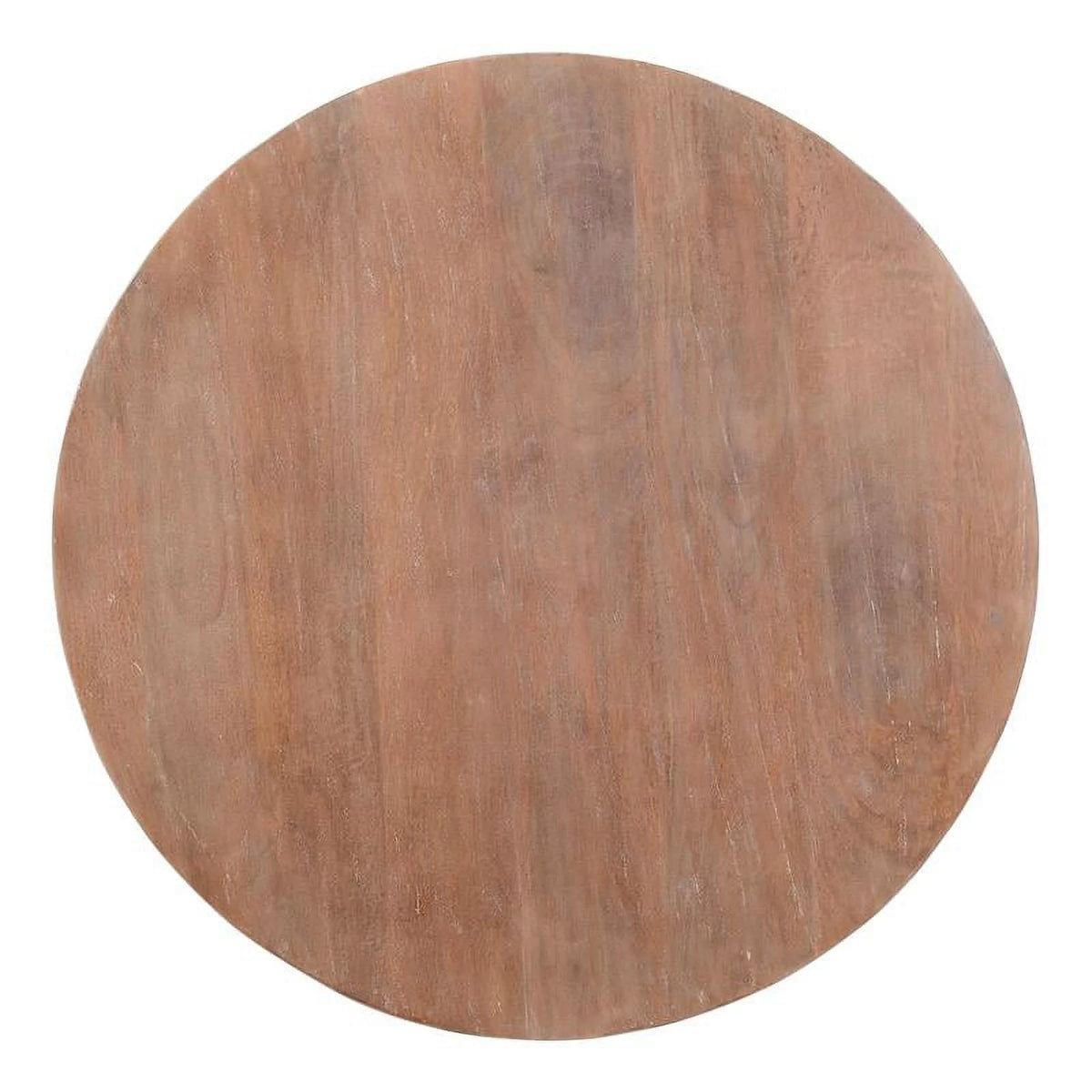 35.5" Drum Shaped Wood Coffee Table Brown F419