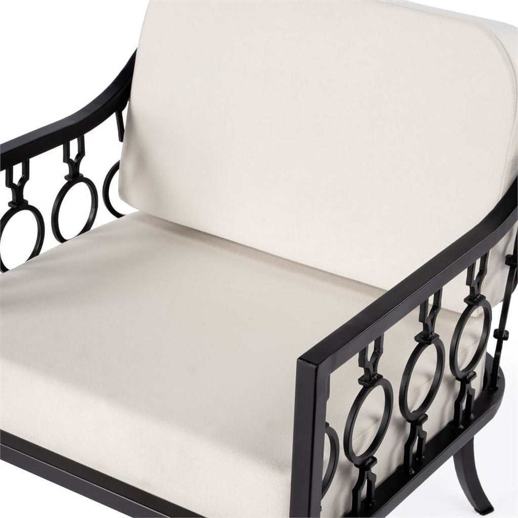 Black Outdoor Sofa and Lounge Chair 2-Piece Set C302733