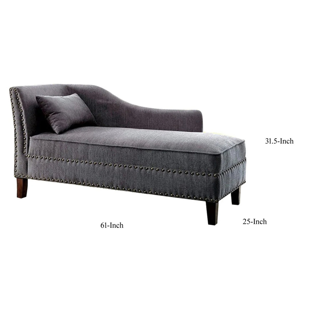 Gray Linen Like Fabric Chaise T52225