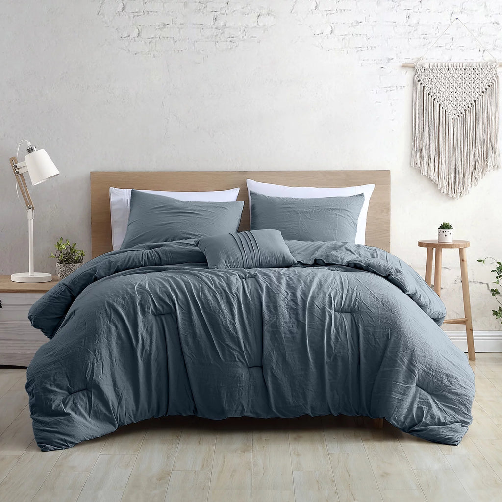 4-Piece Garment Washed Comforter Set K767714