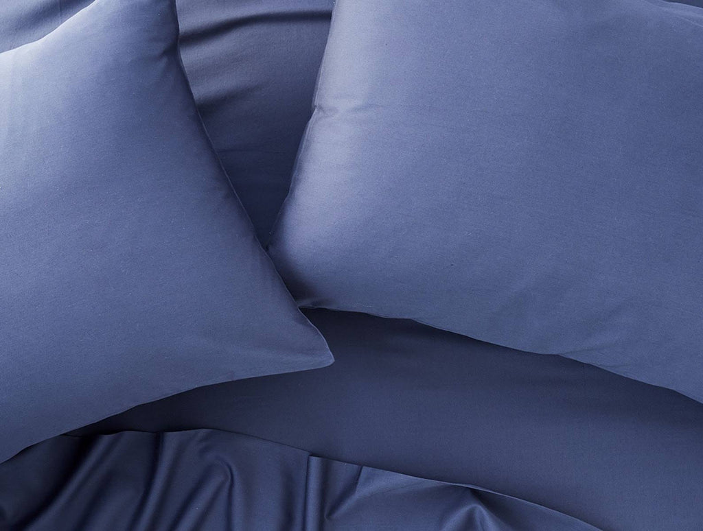 Moonlight Blue Organic Sateen Fitted Sheet L7011