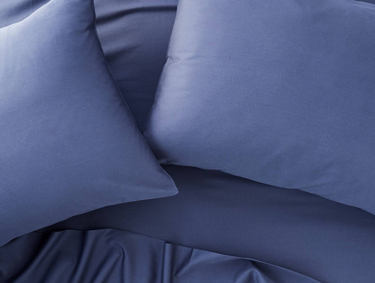 Moonlight Blue Organic Sateen Fitted Sheet L7011