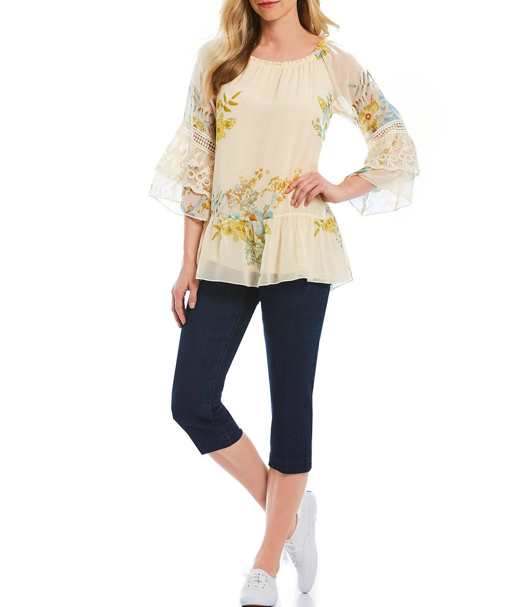 Denim Pull-On Capri Pants V870206