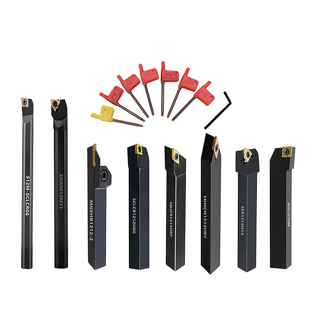 8 Sets 1/2 Shank Lathe Turning Tool Holders with Indexable Carbide Inserts H21554