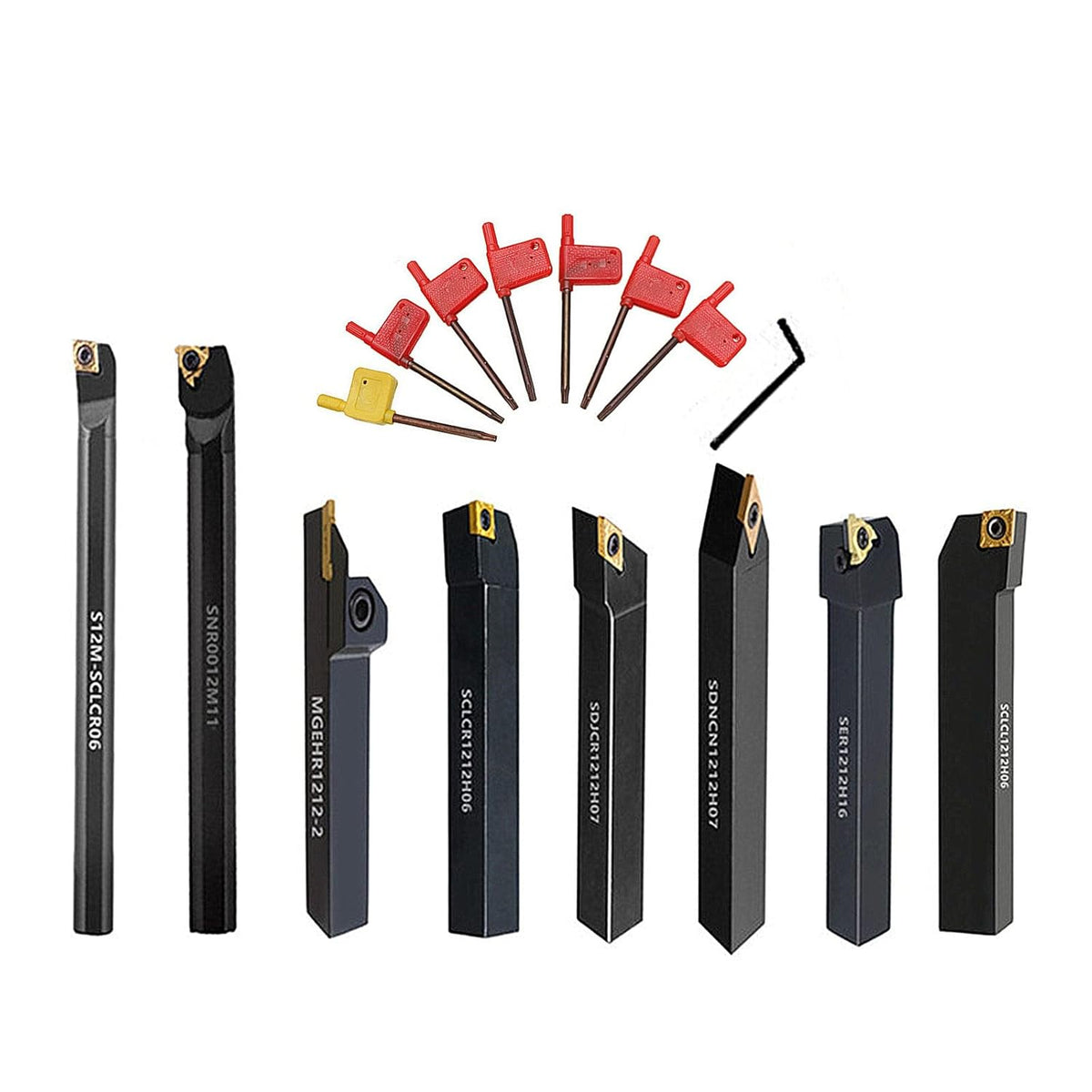 8 Sets 1/2 Shank Lathe Turning Tool Holders with Indexable Carbide Inserts H21554
