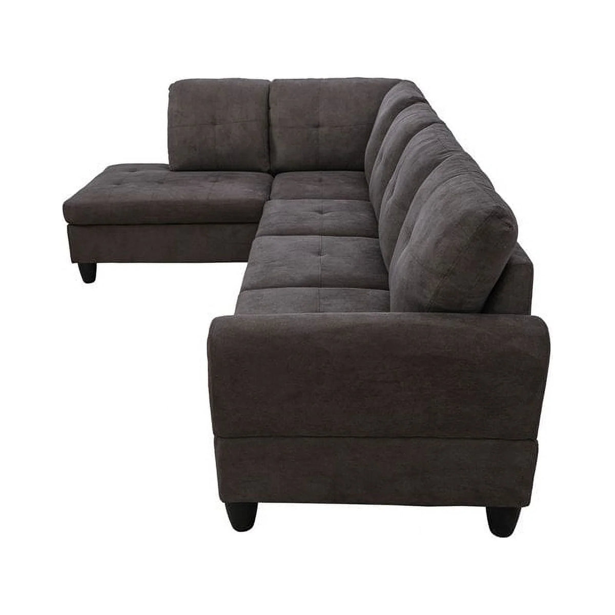 Linen Fabric Sectional Sofa Set in Dark Brown Z552245