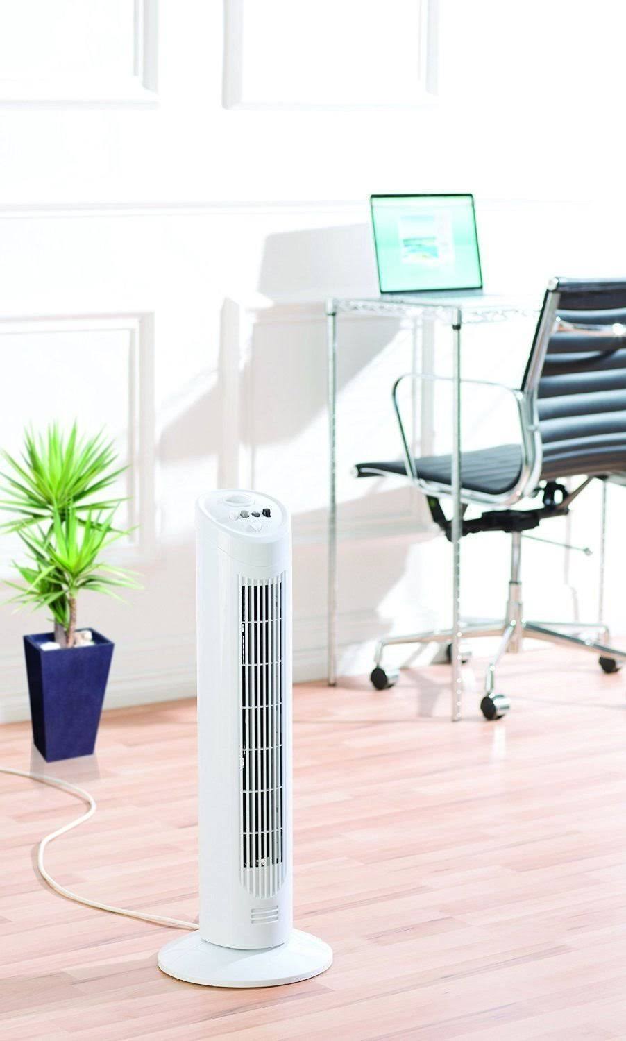 30-Inch White Oscillating Tower Fan S78067