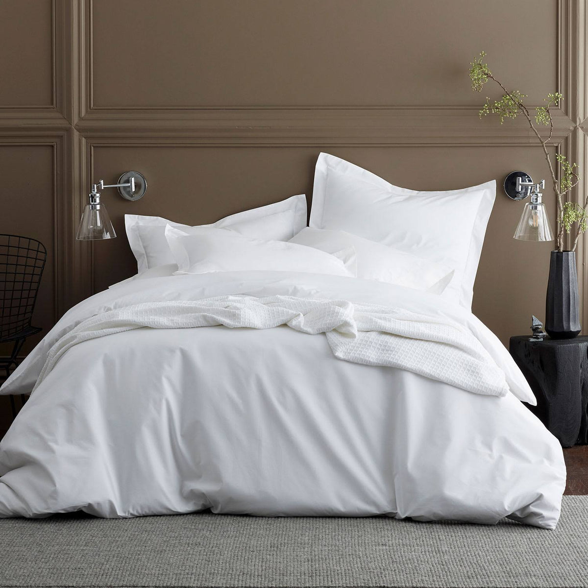 Organic Pearl Gray 300-Thread Count Cotton Percale King Sham D25687