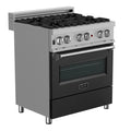 30 in. Gas Burner Electric Oven Stainless Black Matte Door G7513