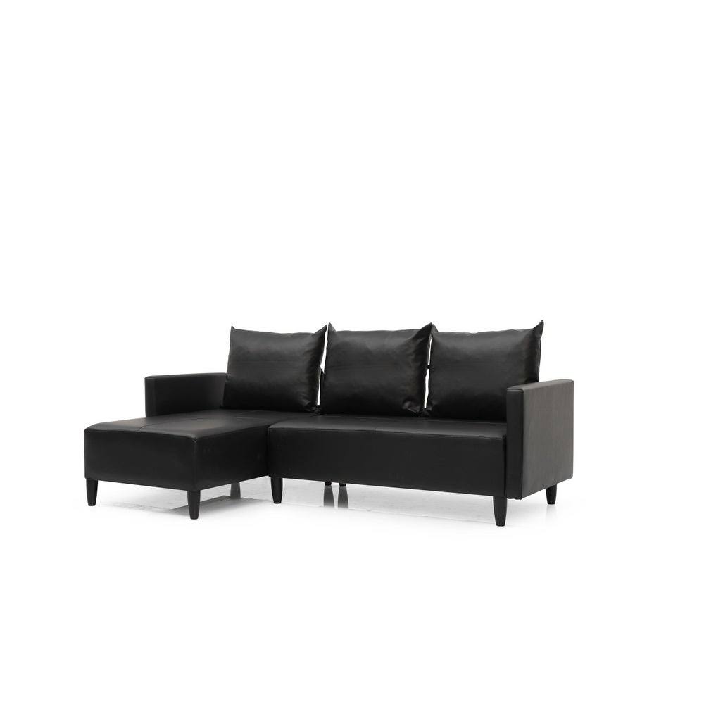 Contemporary Faux Leather Reversible Sectional S58229