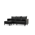 Contemporary Faux Leather Reversible Sectional S58229