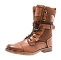 Light Weight Mid-calf Cap-toe Lace-up Combat Boots J949