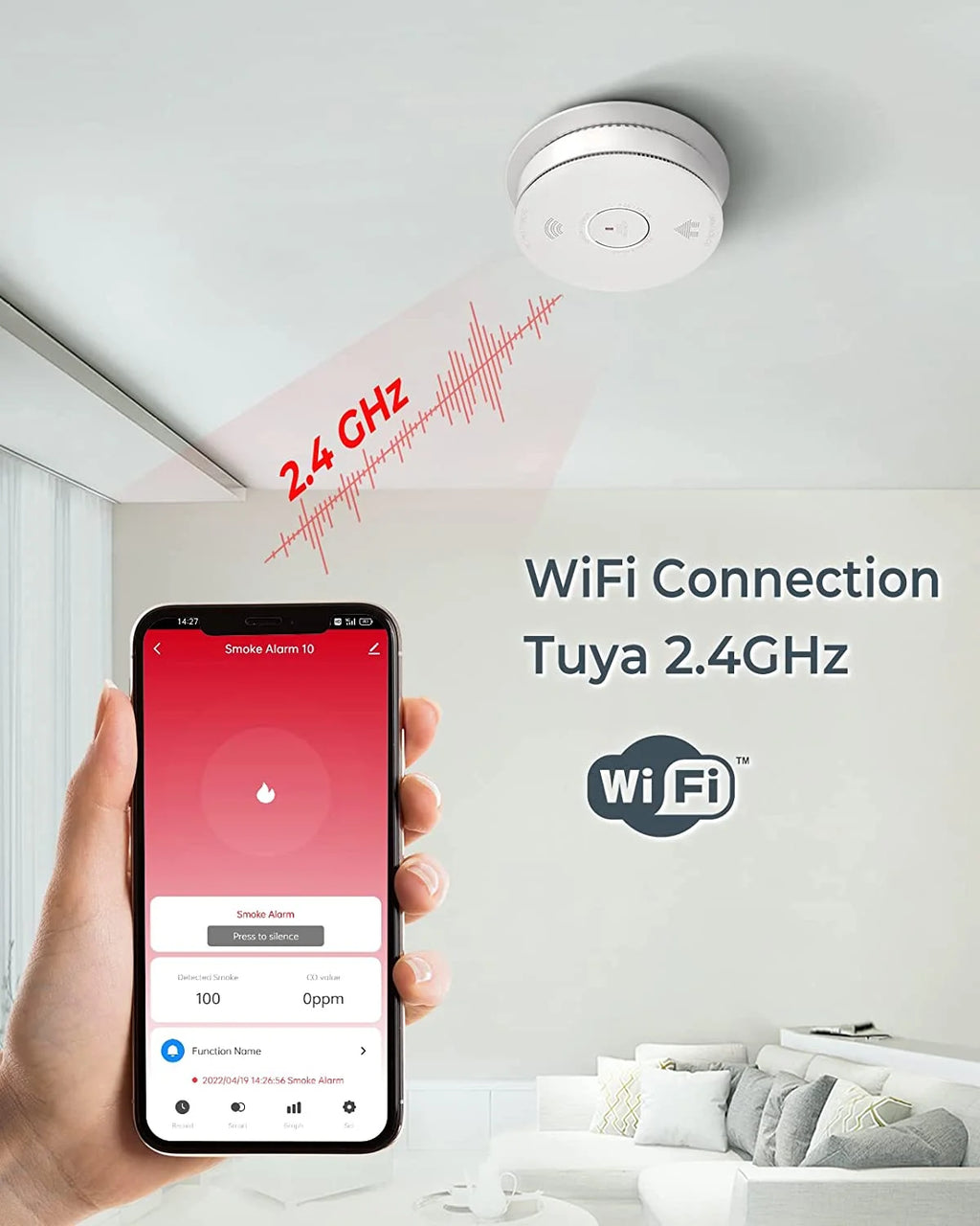 WiFi Smoke Detector Carbon Monoxide Detector Combo, 2 Pack C996