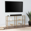 Gold Metal and Glass Console Table Z2796