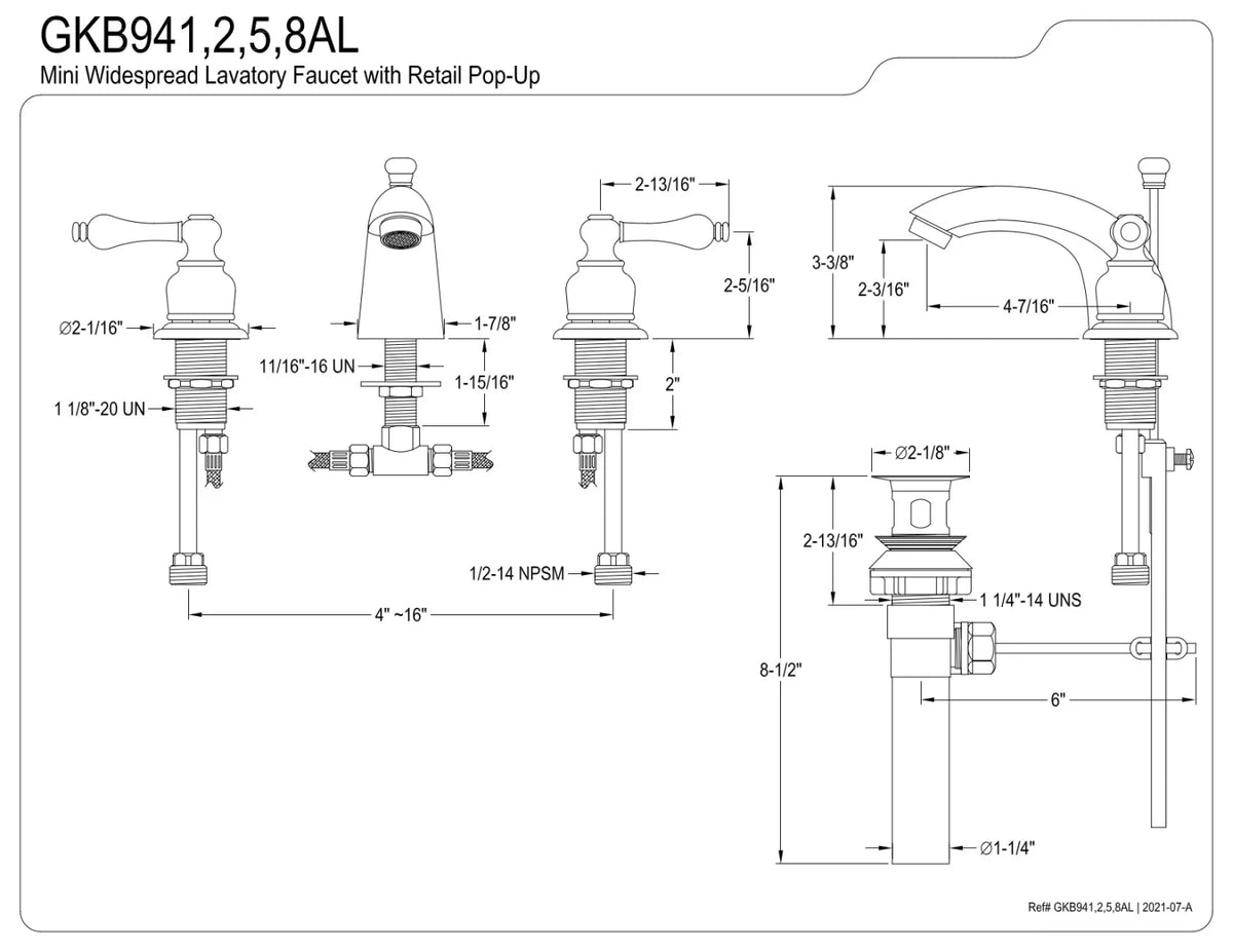 Oil Rubbed Bronze Mini-Widespread Bathroom Faucet F8471