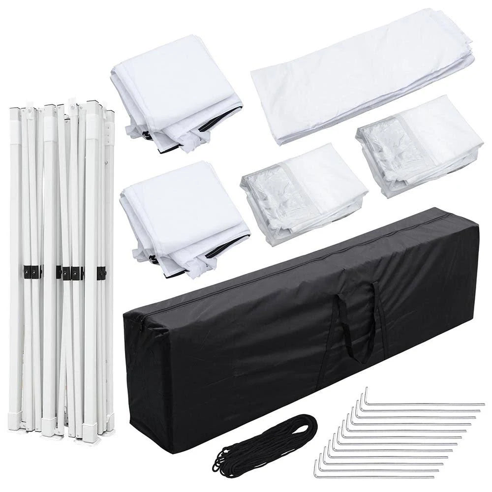 White Waterproof Pop Up Canopy Tent C397960
