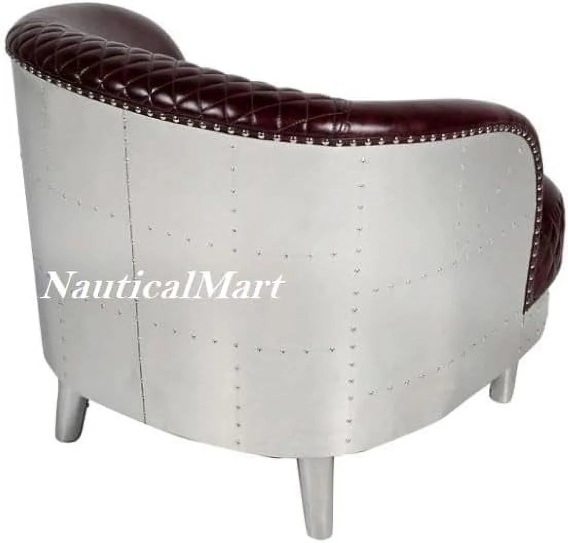 Aluminum Leather Sofa Chair I18453