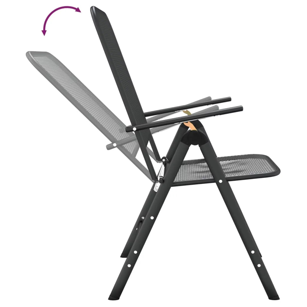 Folding Patio Chairs 2 pcs Metal Mesh Anthracite T16049