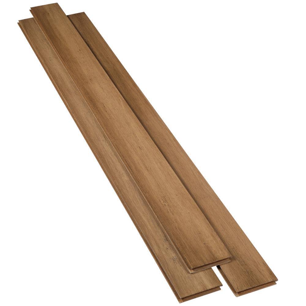 Hand Scraped Strand Woven Almond Bamboo Flooring H569