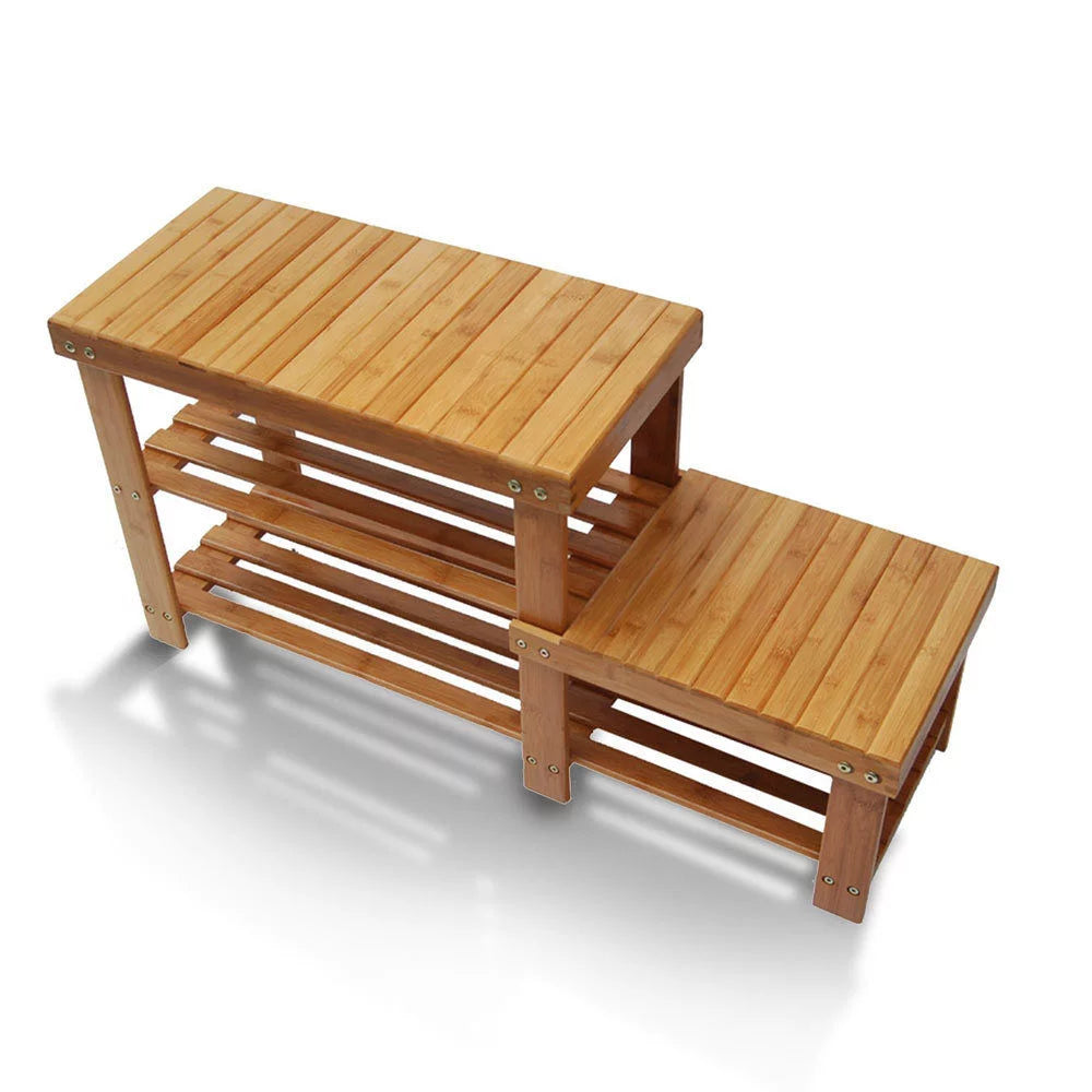 3 Tiers Bamboo Shoe Rack Bench K469166