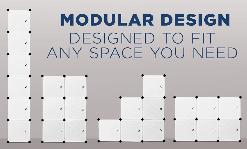 6 Cube Stackable Storage Organizer with Doors K925