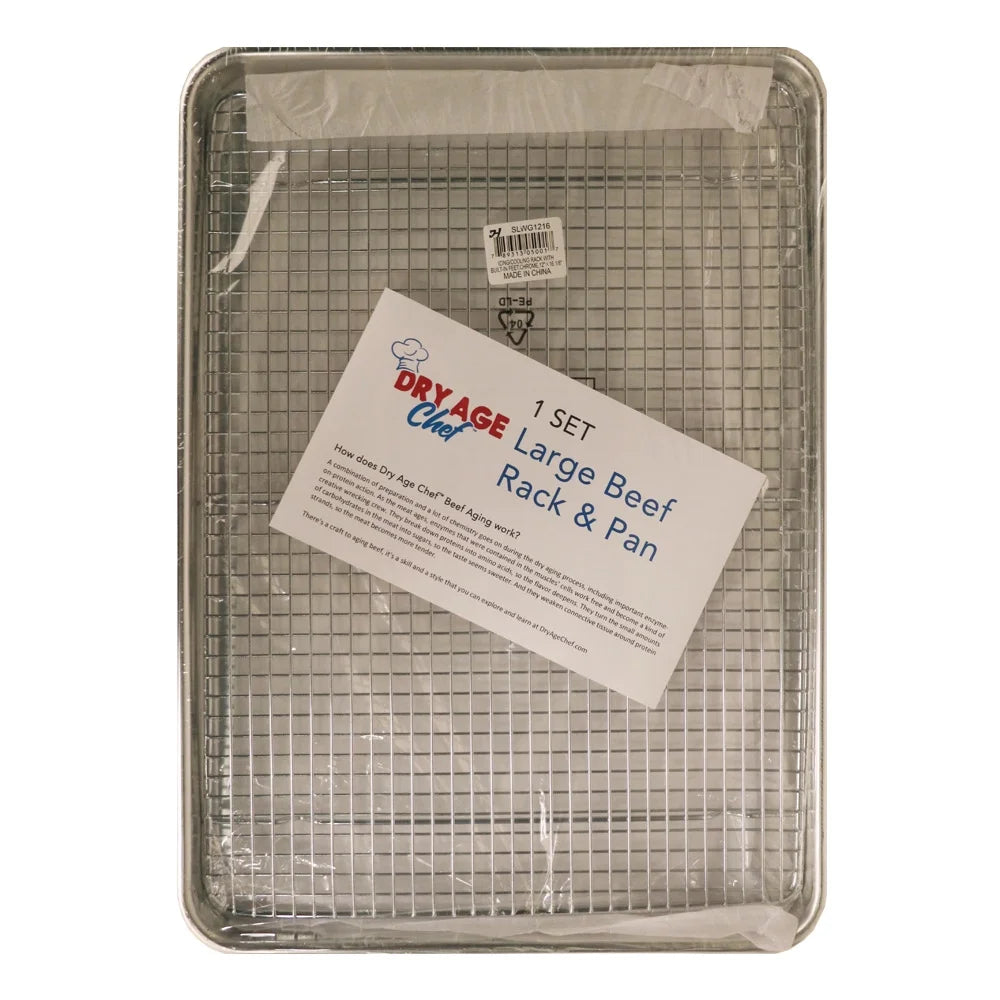 Beef Rack, Dry Aging Pan, Knife, Cutting Board Combo N663
