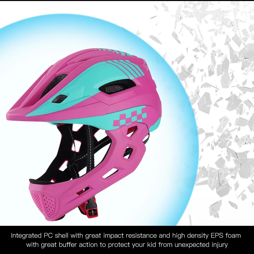 Full Face Safety Head Guard with Taillight and Detachable Chin M566