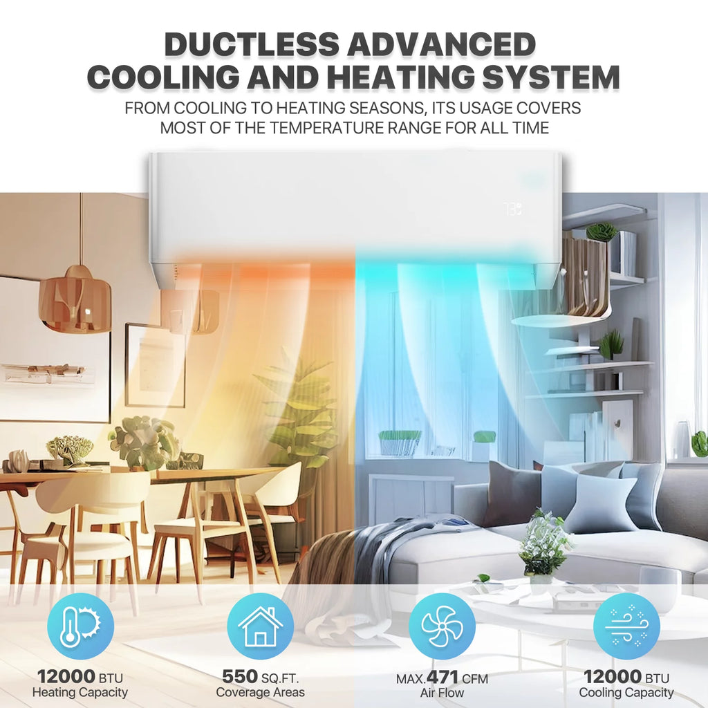12000 BTU 22 SEER Mini Split Air Conditioner & Heater with WIFI G38204