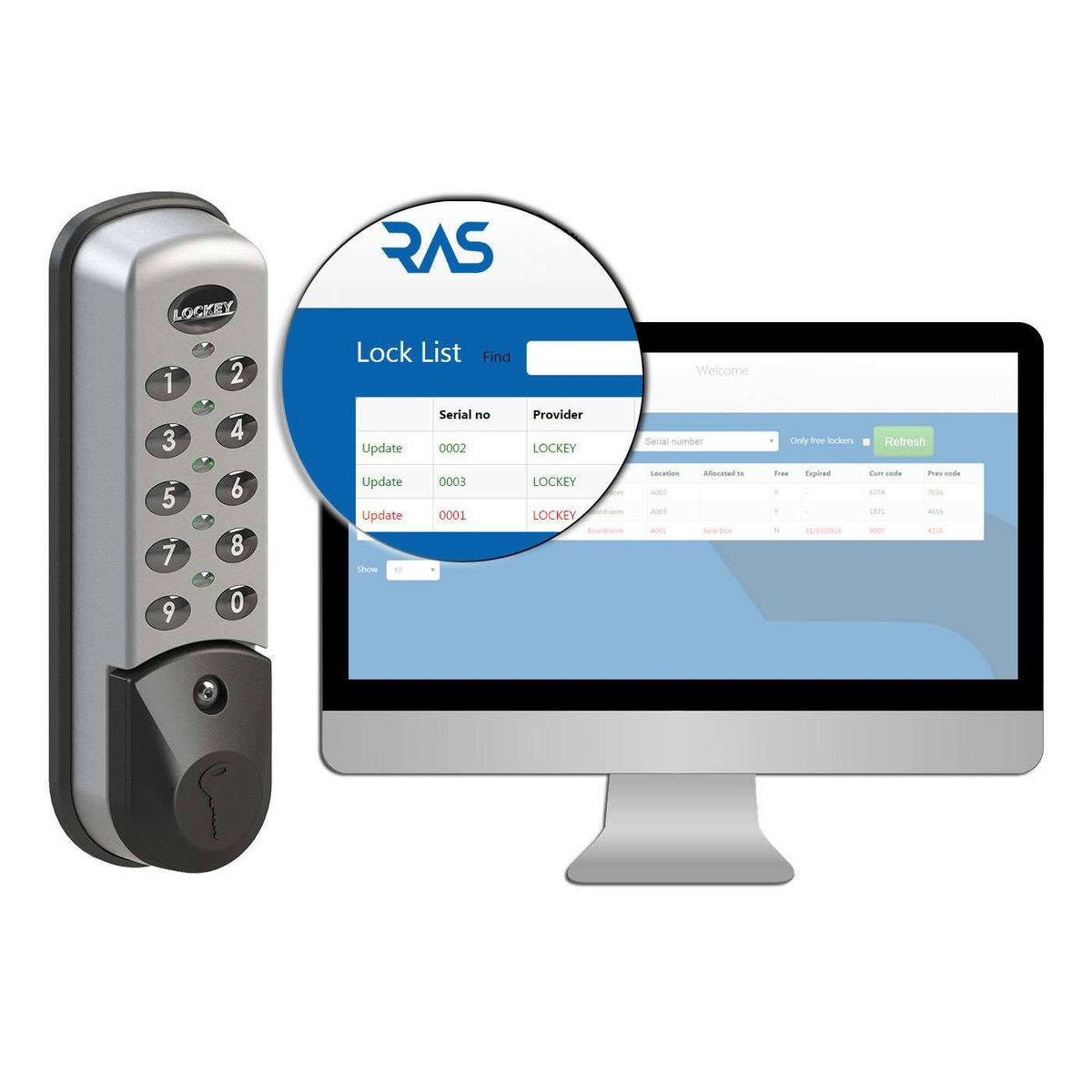 White Digital Combination Electronic Cabinet and Locker Lock K7746