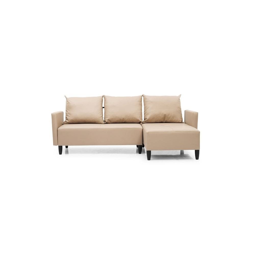 Contemporary Faux Leather Reversible Sectional S58229