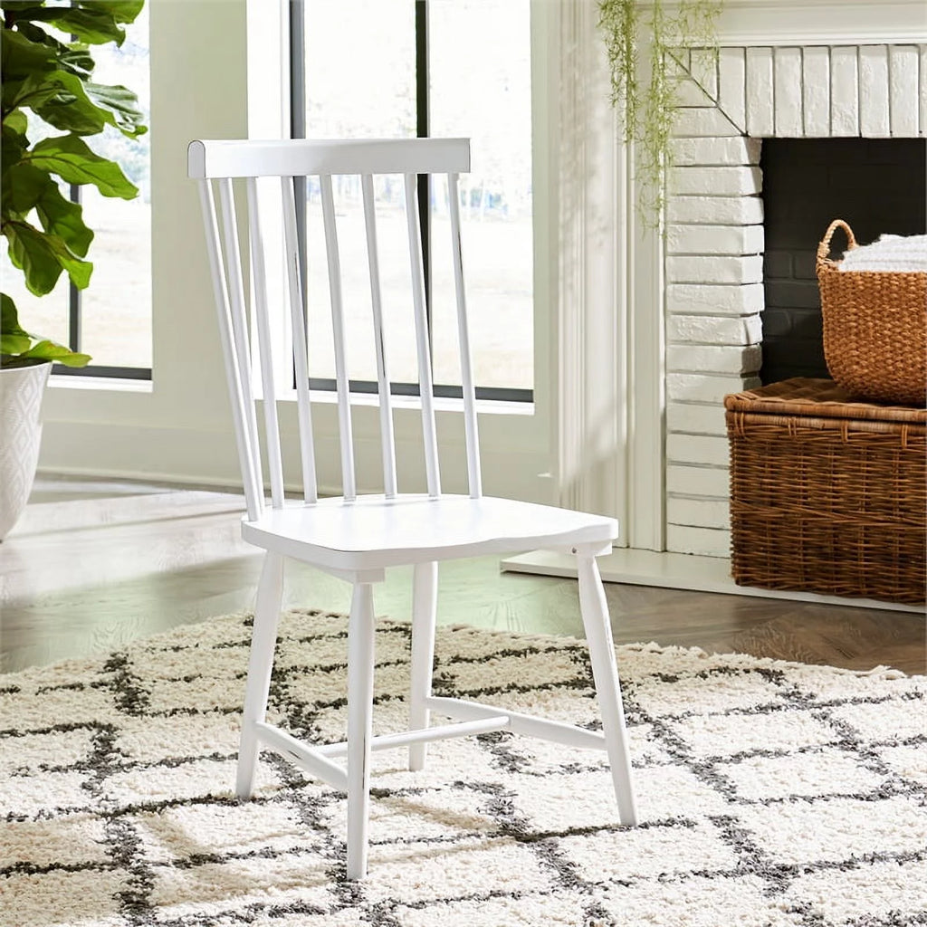 White Spindle Back Side Chair H125