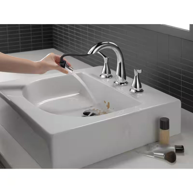 8 in. Widespread 2-Handle Bathroom Faucet with Pull-Down Spout in Chrome H159