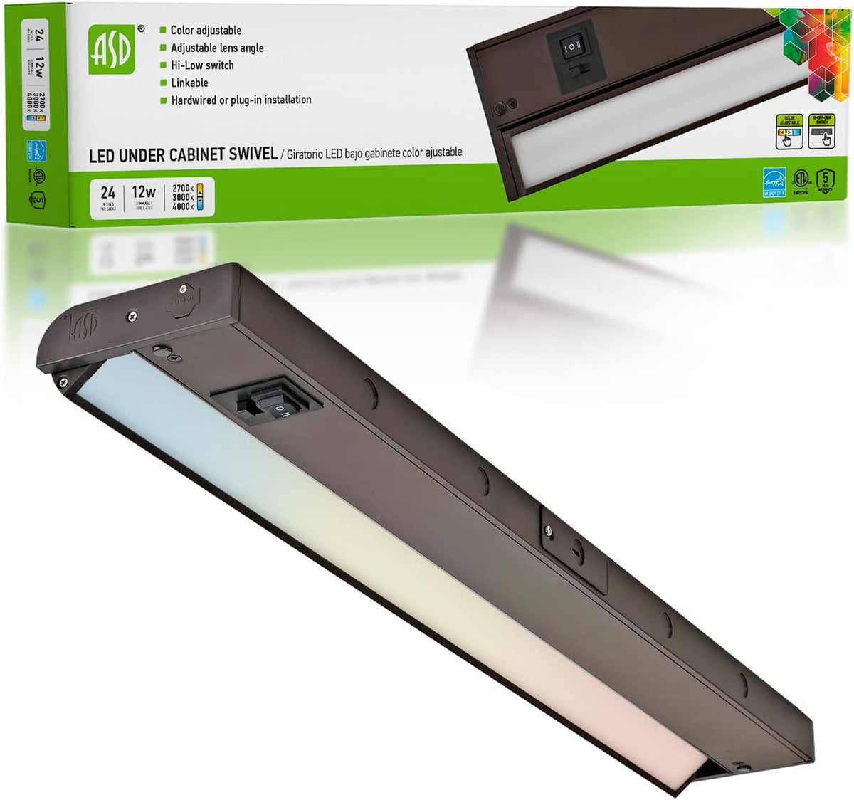 Oil Rubbed Bronze LED Under Cabinet Lighting, 24 Inch, 4 Pack Y3969