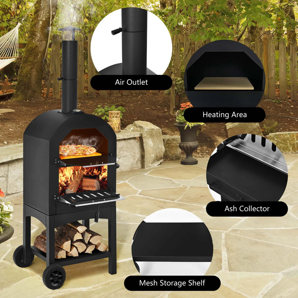 Outdoor Wood Fire Pizza Oven with Pizza Stone F13598