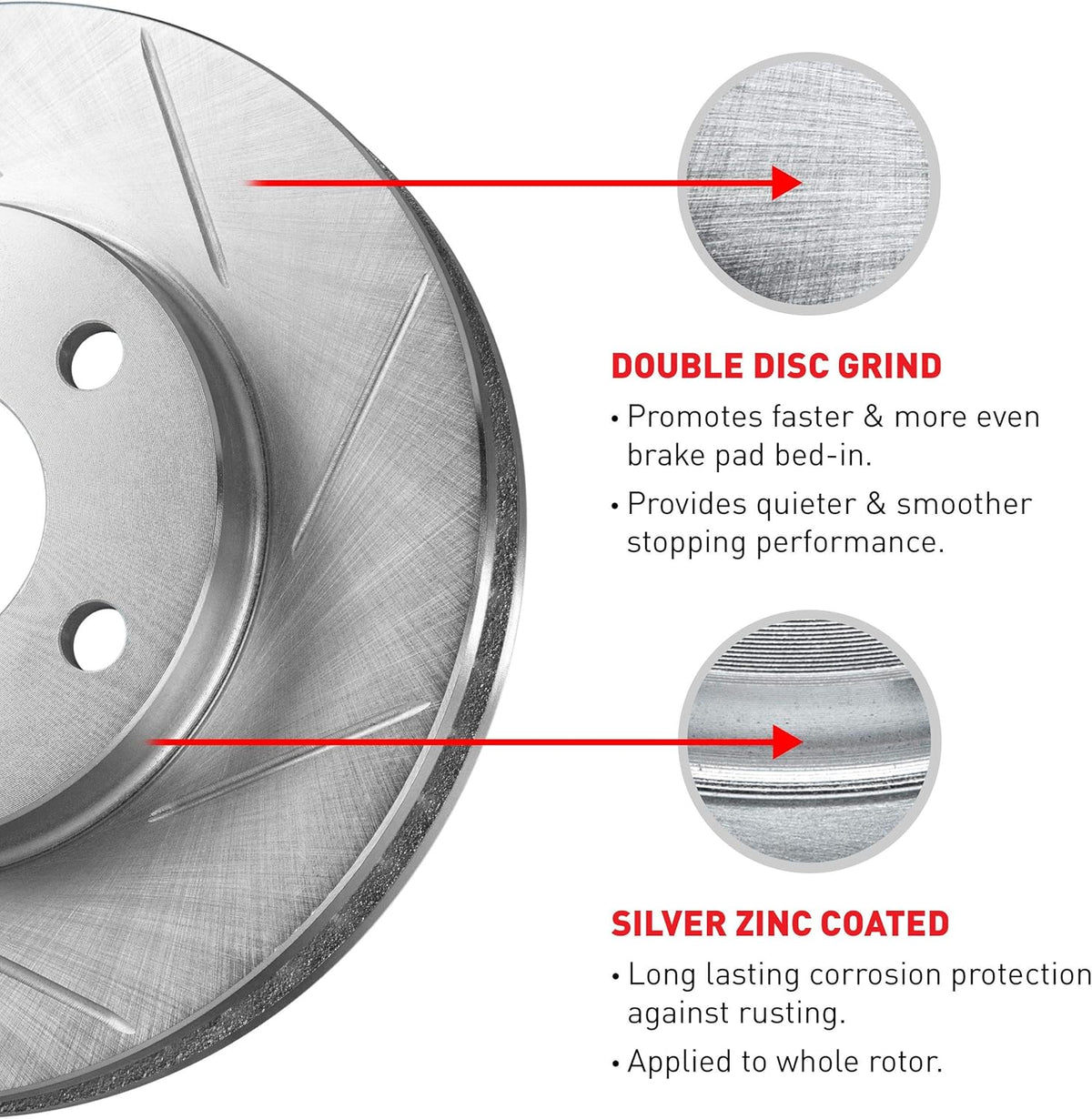 Slotted Brake Rotors Kit & Semi-Met Brake Pads C974037