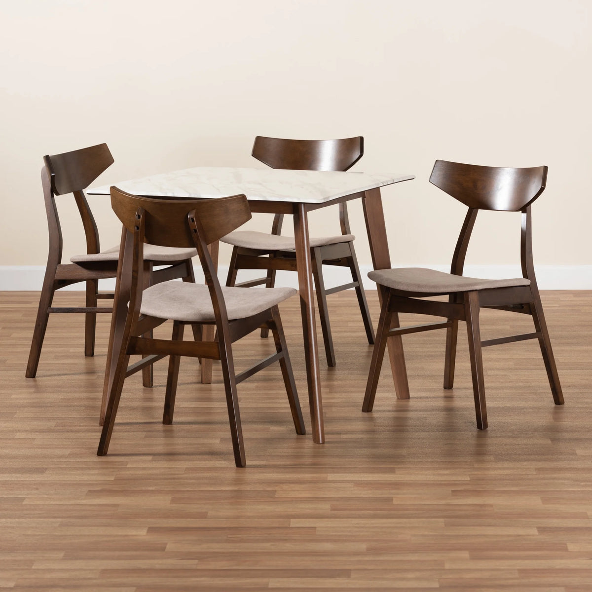 5-Piece Dining Set with Faux Marble Table O8832