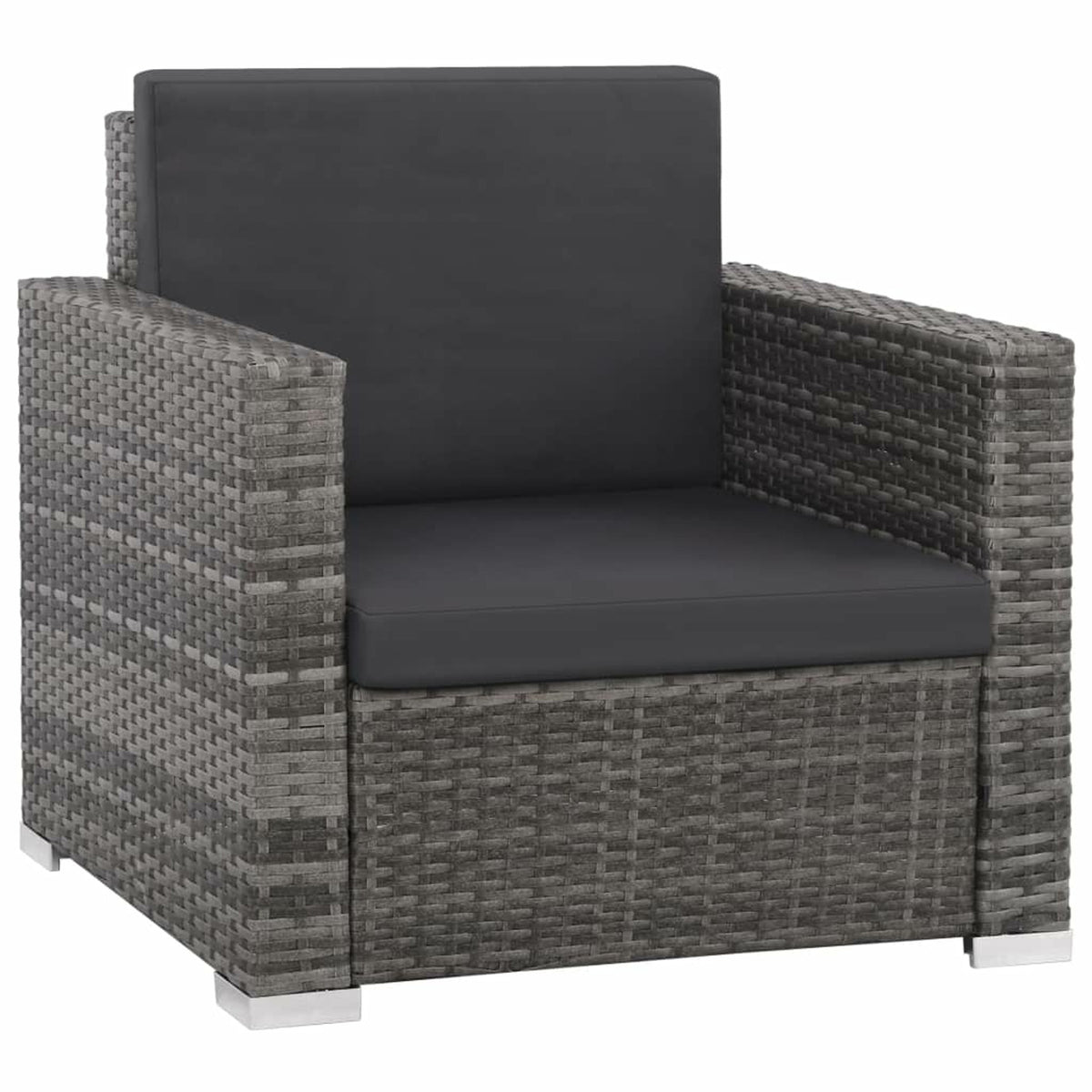 12 Piece Gray Poly Rattan Outdoor Patio Sectional Sofa with Coffee Table and Ottoman T1465