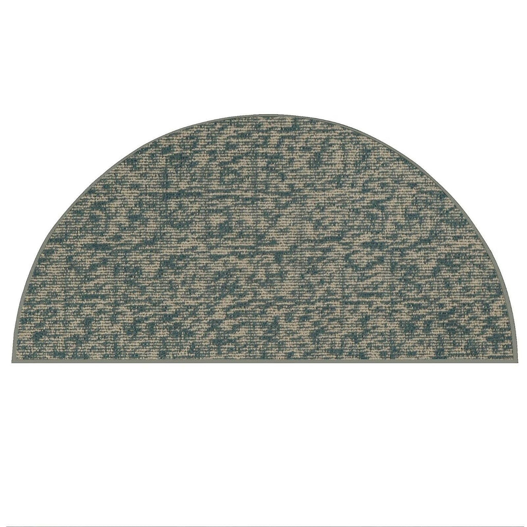 Blue 60" x 120" Half Round Solid Color Rug A370