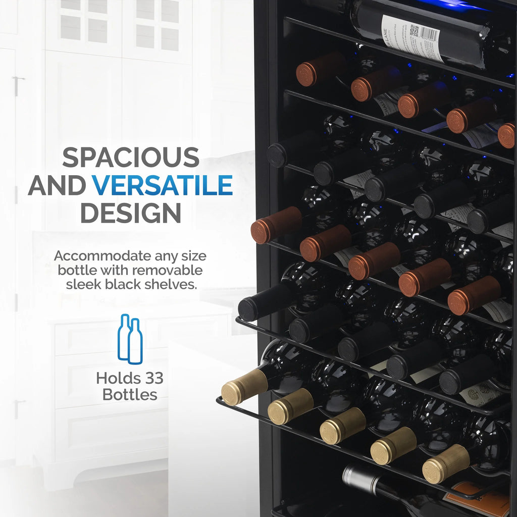 33 Bottle Stainless Steel Compressor Wine Fridge Q97788