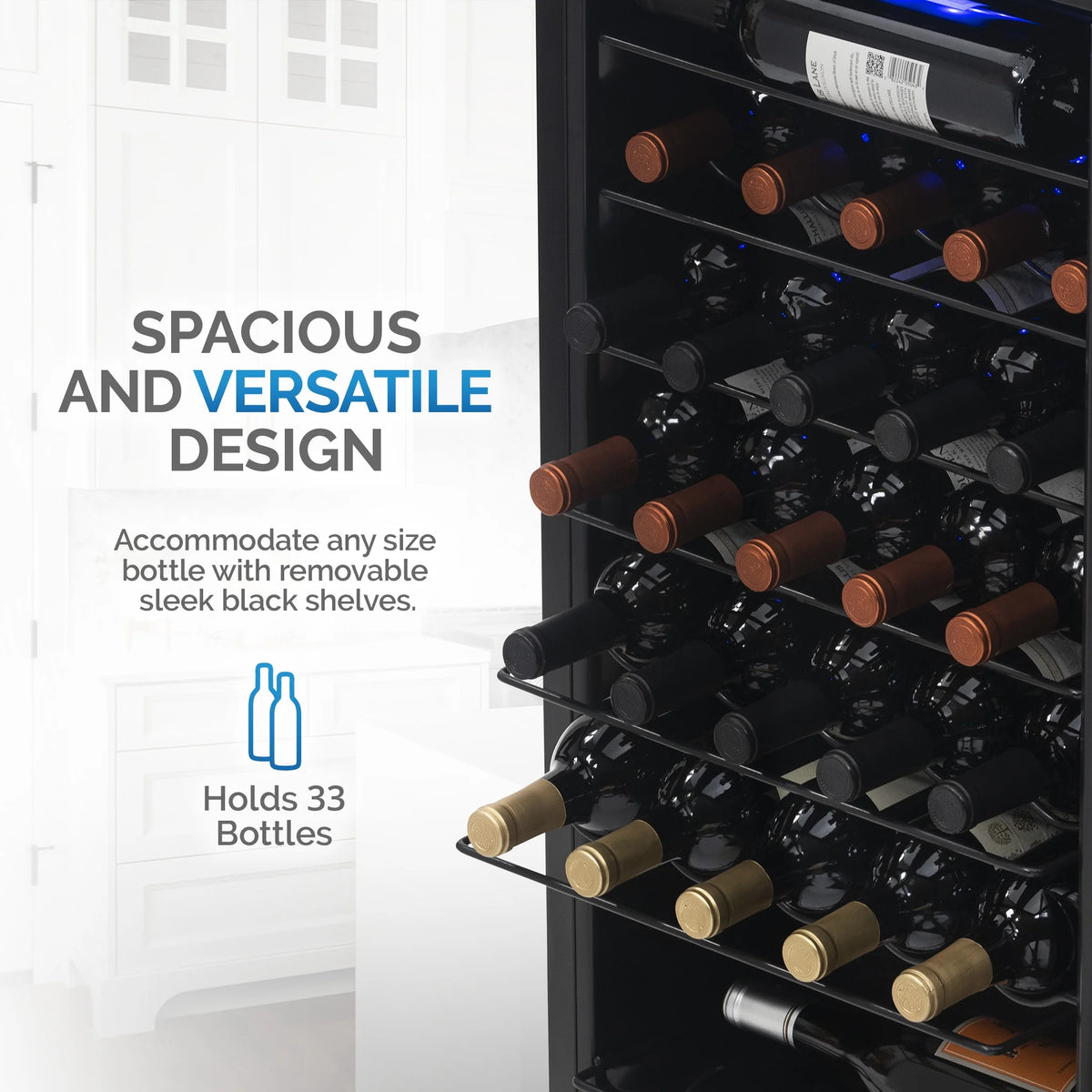33 Bottle Stainless Steel Compressor Wine Fridge Q97788